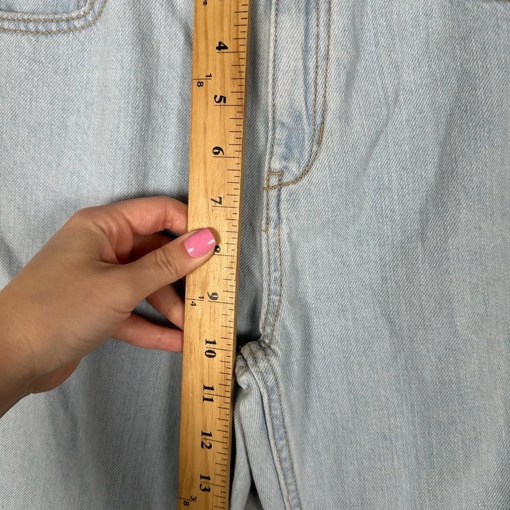 Old‎ Navy Jeans Girls 12 Light Wash High Rise Slouchy Straight Blue Denim